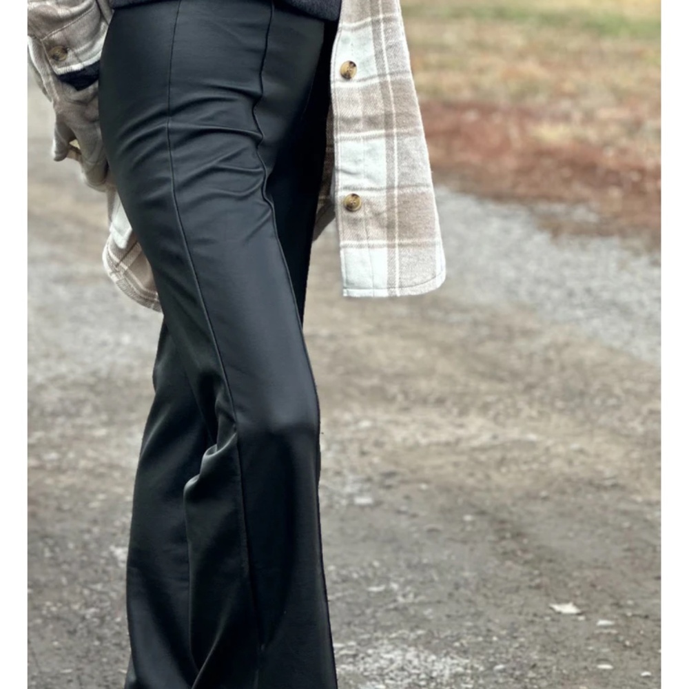Faux leather trouser pants